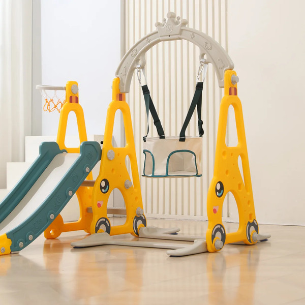 Изображение товара Горка-комплекс UNIX Kids Funny Car с качелями / ppslsw138yel (желтый)