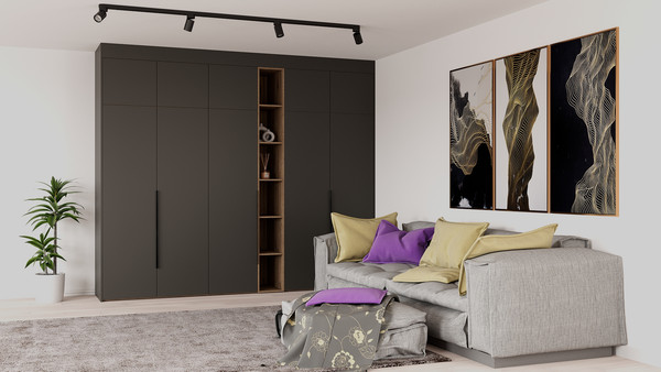 Изображение товара Шкаф Рэйгрупп Рэй S262-В13-2-WKW В13-2 (дуб веллингтон/кобальт)