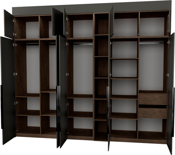 Изображение товара Шкаф Рэйгрупп Рэй S262-В13-2-WKW В13-2 (дуб веллингтон/кобальт)