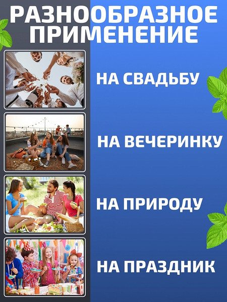 Изображение товара Набор одноразовых тарелок Miland ТГ-7042 (50шт, голубой)