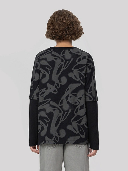 Изображение товара Лонгслив детский Mark Formelle 123485 (р.140-68, граффити на черном-1)