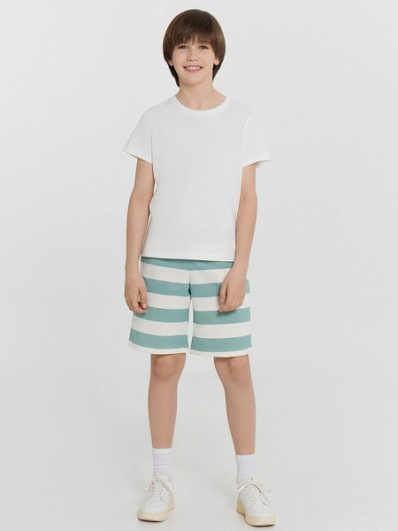 Изображение товара Шорты детские Mark Formelle 133341 (р.146-72, шалфейно-молочная полоска)