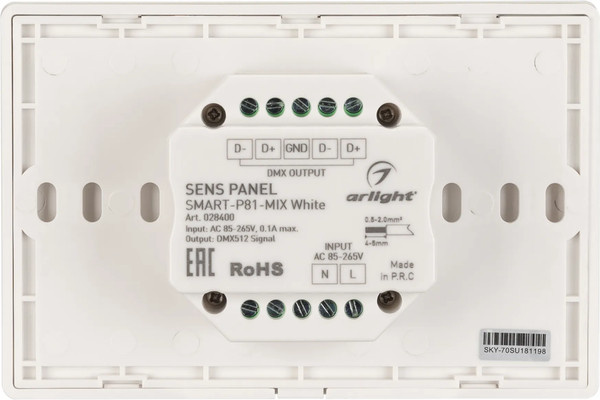 Изображение товара Выключатель Arlight Sens SMART-P81-MIX White / 028400