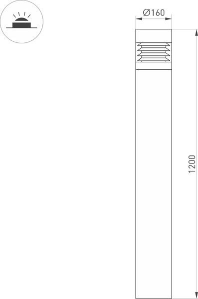 Изображение товара Фонарь уличный Arlight LGD-FRESNEL-BOLL-H1200-20W Warm3500-MIX GR / 047688