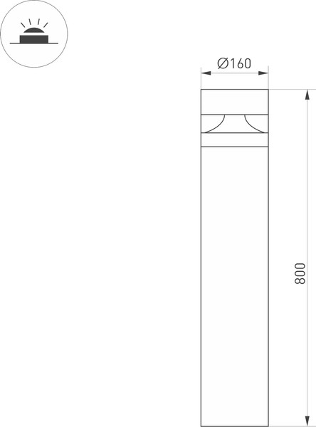 Изображение товара Светильник уличный Arlight LGD-GUIDE-BOLL-H800-20W Warm3500-MIX GR / 045528