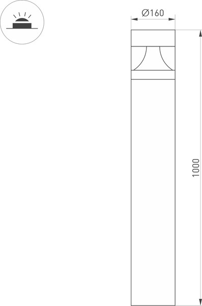 Изображение товара Фонарь уличный Arlight LGD-LANDMARK-BOLL-H1000-20W Warm3500-MIX GR / 047691