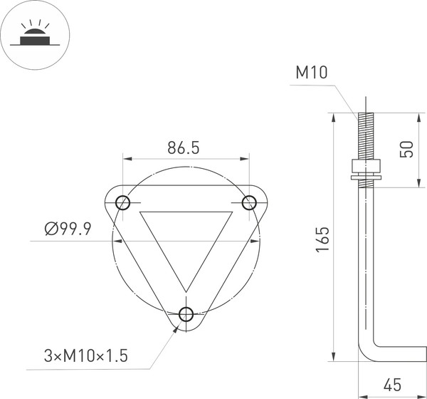 Изображение товара Фонарь уличный Arlight LGD-LANDMARK-BOLL-H1000-20W Warm3500-MIX GR / 047691