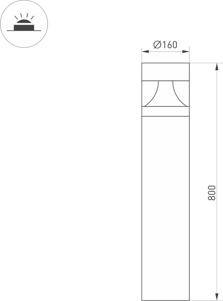 Изображение товара Светильник уличный Arlight LGD-LANDMARK-BOLL-H800-20W Warm3500-MIX GR / 045533