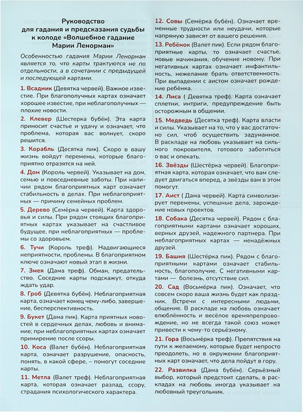 Изображение товара Гадальные карты Miland Волшебное гадание Марии Ленорман / ГК-3258 (36 карт)