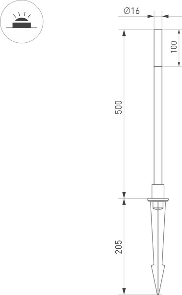 Изображение товара Светильник уличный Arlight KT-CANNA-L500-1W Warm3000 DG / 034161