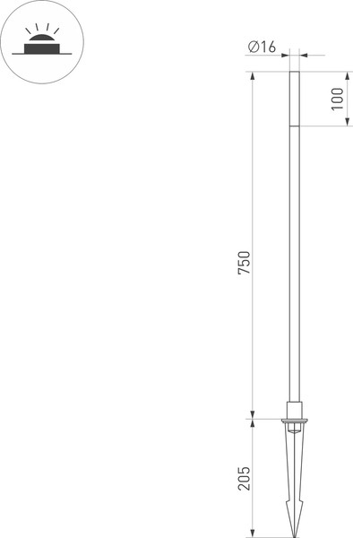 Изображение товара Светильник уличный Arlight KT-CANNA-L750-1W Warm3000 DG / 034162