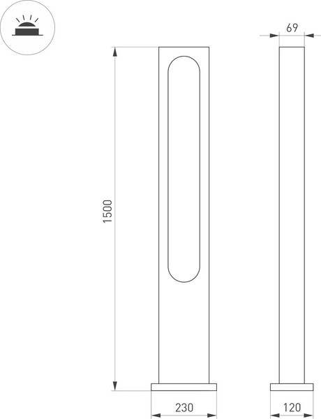 Изображение товара Фонарь уличный Arlight LGD-MUSE-BOLL-H1500-18W Warm3000 DG / 035395