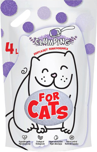 Изображение товара Наполнитель для туалета For Cats Силикагелевый комкующийся с ароматом лаванды / TUZ921 (4л/1.55кг)