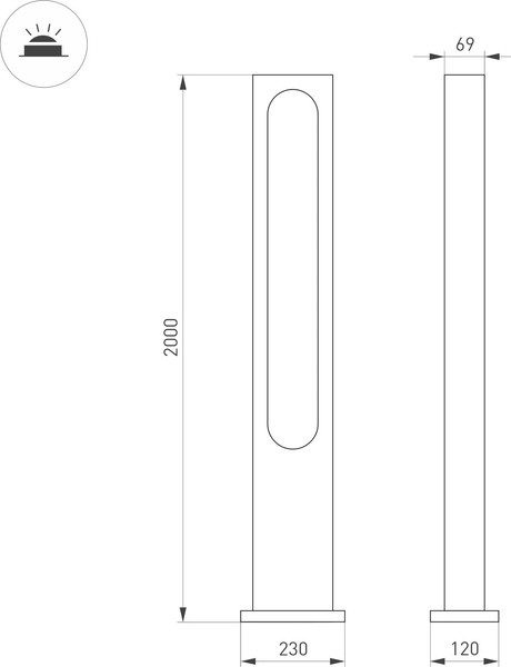 Изображение товара Фонарь уличный Arlight LGD-MUSE-BOLL-H2000-18W Warm3000 DG / 037522
