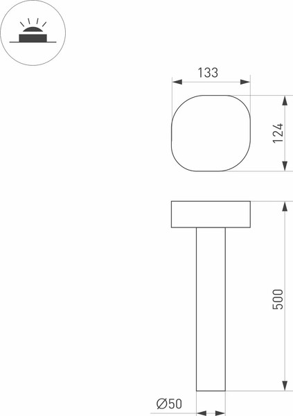 Изображение товара Светильник уличный Arlight LGD-SWAMP-BOLL-H500-7W Warm3000 GR / 029968