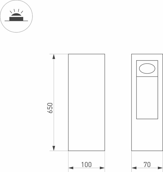 Изображение товара Светильник уличный Arlight LGD-MARK-BOLL-H650-7W Warm3000 GR / 029965
