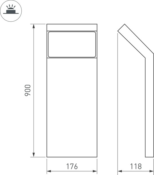 Изображение товара Светильник уличный Arlight LGD-ECRAN-BOLL-H900-9W Warm3000 GR / 029992