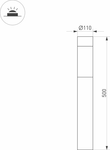 Изображение товара Светильник уличный Arlight LGD-STEM-BOLL-H500-10W Warm3000 GR / 029966
