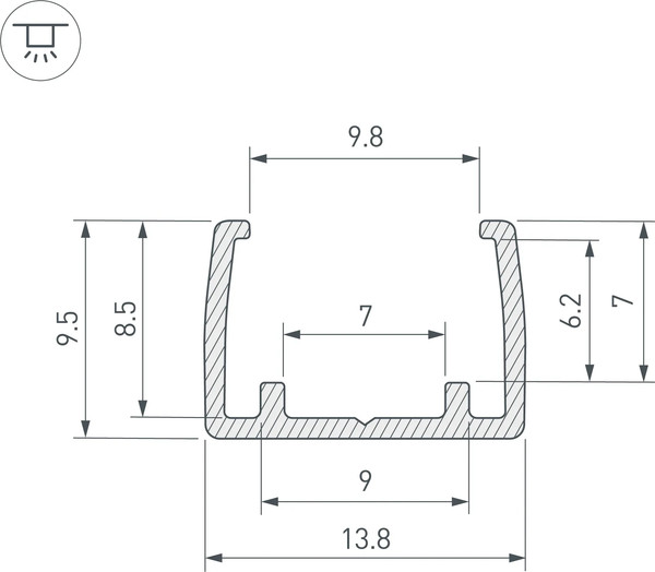 Изображение товара Профиль для светодиодной ленты Arlight COB-GERM-8-L1000 / 032363