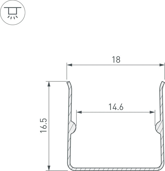 Изображение товара Профиль для светодиодной ленты Arlight WPH-FLEX-1616-1000 / 053408