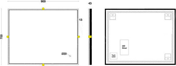 Изображение товара Зеркало Roxen Cler 510010-90