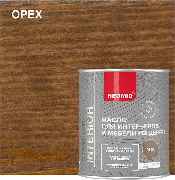Изображение товара Масло для древесины Neomid Premium Interior (750мл, орех)