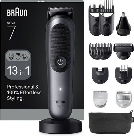 Изображение товара Триммер Braun AIO7560 (с подставкой, серый/черный)