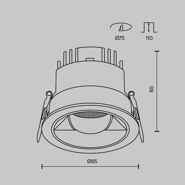 Изображение товара Точечный светильник Maytoni Parete DL100-12W2.7-3-4K-RD-B