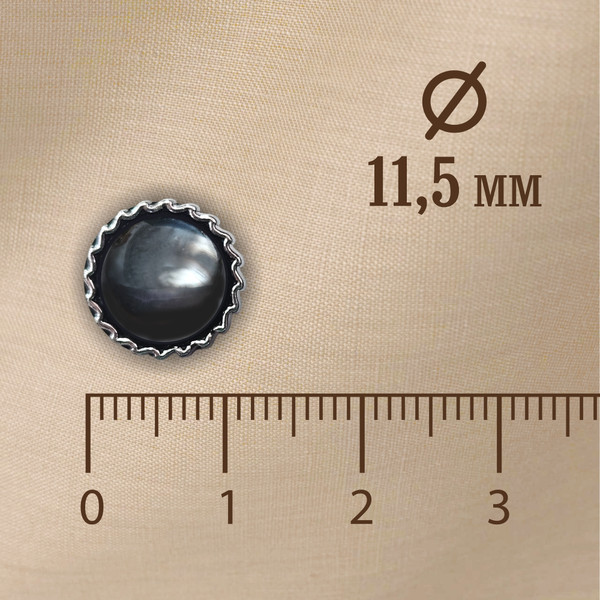 Изображение товара Набор пуговиц Sentex PN-12-11.5 (12шт, черный/серебро)