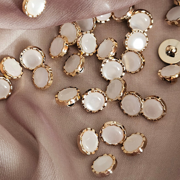 Изображение товара Набор пуговиц Sentex PN-2-11.5 (12шт, белый/золото)