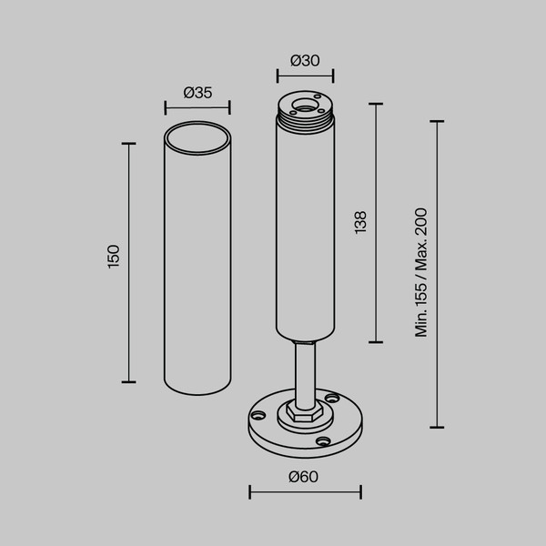 Изображение товара Потолочная база для трекового светильника Maytoni CA025BA-B