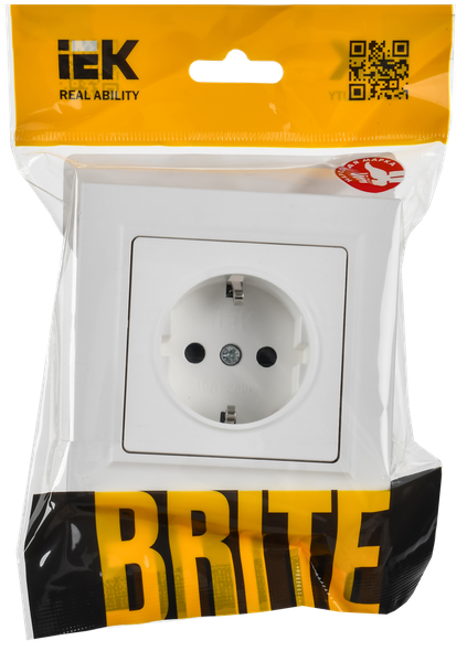 Изображение товара Розетка IEK Brite BR-R14-16-K91-F (арктический белый)