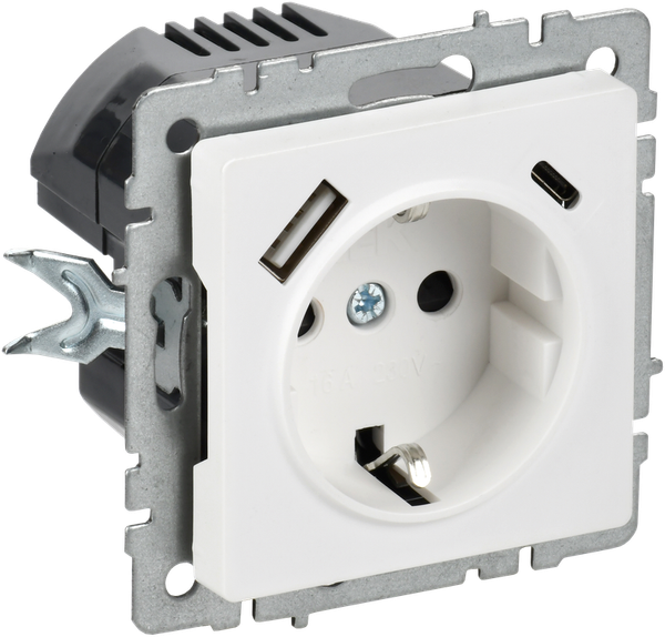 Изображение товара Розетка IEK Brite BR-R14-16-U22-018-K91 (арктический белый)