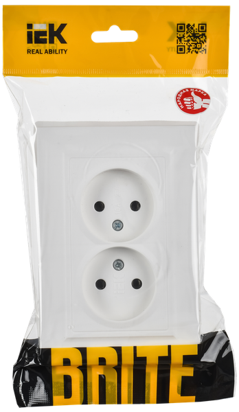 Изображение товара Розетка IEK Brite BR-R20-10-K91-F (арктический белый)