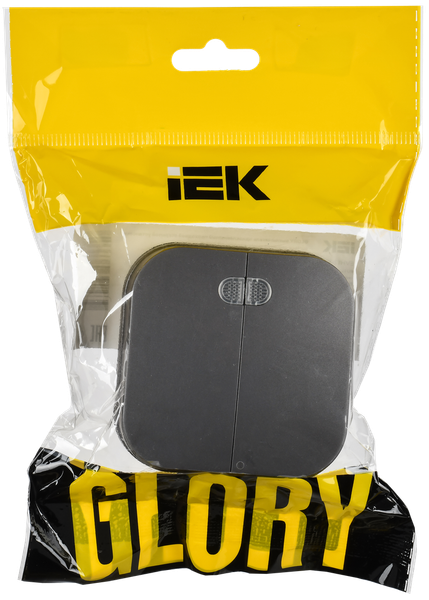 Изображение товара Выключатель IEK Glory EVH21-K46M-10 (сталь матовая)