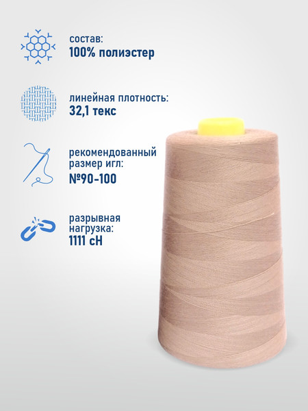 Изображение товара Набор швейных ниток Sentex 100% полиэстер 40/2 5000 ярдов 1381 (4шт)