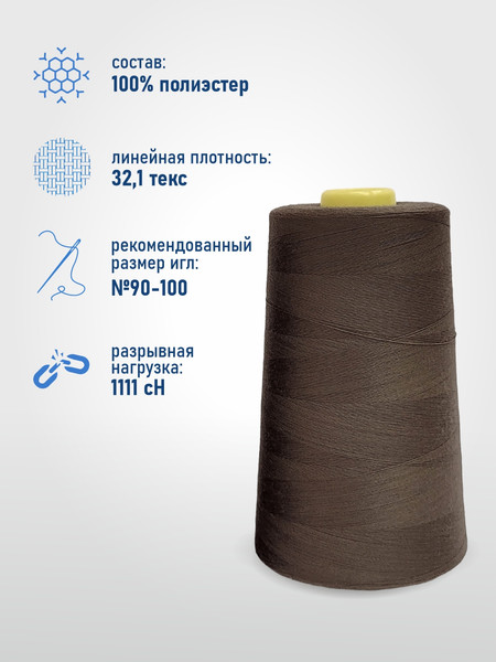 Изображение товара Набор швейных ниток Sentex 100% полиэстер 40/2 5000 ярдов 1258 (4шт)