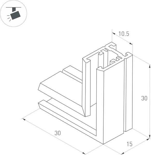 Изображение товара Коннектор для трековой системы Arlight MAG-MICROCOSM-CON-L90 BK / 044527