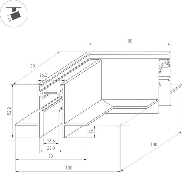 Изображение товара Коннектор для трековой системы Arlight MAG-ORIENT-CON-2652-FDW-L90 WH / 035808