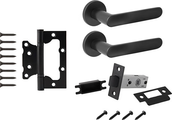 Изображение товара Комплект дверной фурнитуры Code Deco Slim H-40135-A-BLM без фиксатора (черный)