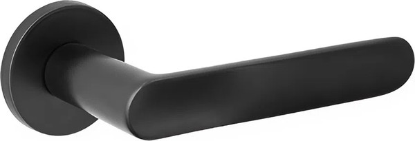 Изображение товара Комплект дверной фурнитуры Code Deco Slim H-40135-A-BLM с фиксатором (черный)