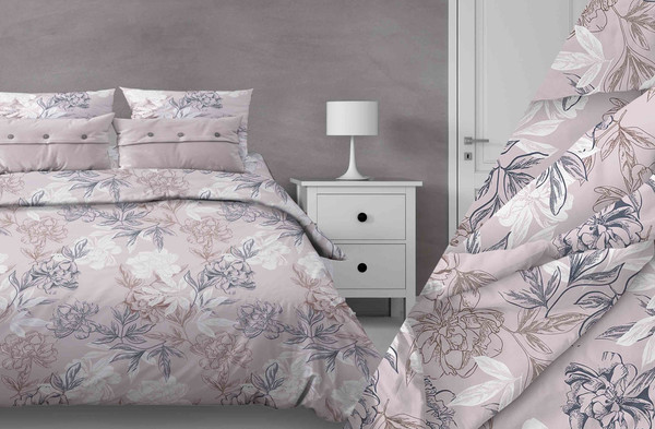 Изображение товара Комплект постельного белья Бояртекс № 189 Симфония 7/5 Вид (N) 1.5сп (пудровый)