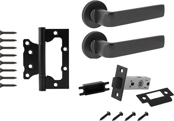 Изображение товара Комплект дверной фурнитуры Code Deco Slim H-40136-A-BLM без фиксатора (черный)