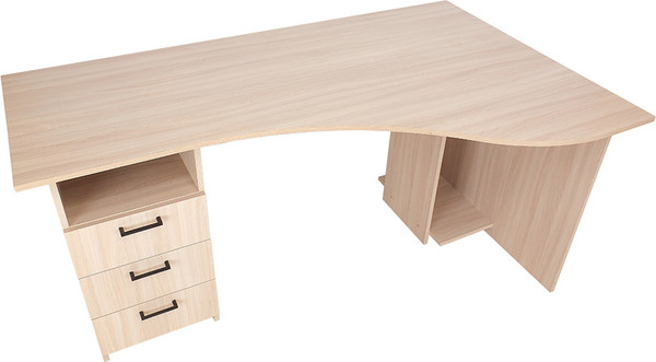 Изображение товара Компьютерный стол Polini Kids Home Vector 004 с 3 ящиками и нишей / 0002899.179 (ясень шимо светлый)