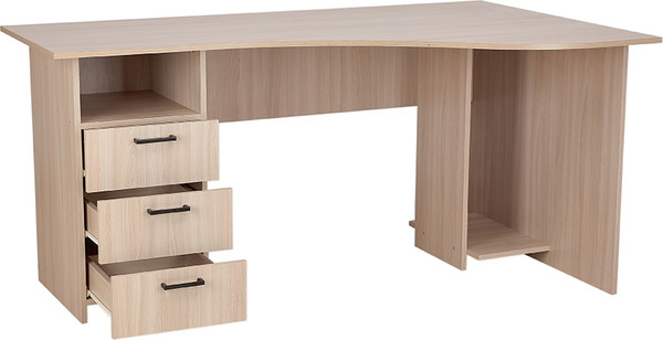 Изображение товара Компьютерный стол Polini Kids Home Vector 004 с 3 ящиками и нишей / 0002899.179 (ясень шимо светлый)