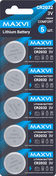 Изображение товара Комплект батареек Maxvi CR2032 (5шт)