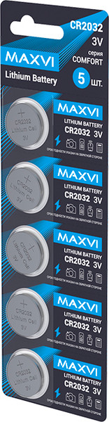 Изображение товара Комплект батареек Maxvi CR2032 (5шт)