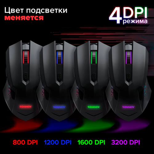 Изображение товара Мышь Sonnen I3 (черный)