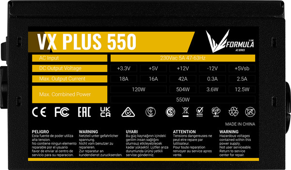 Изображение товара Блок питания для компьютера Formula VX Plus 550