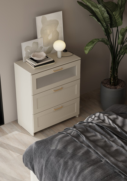 Изображение товара Комод Mio Tesoro Нави 3 ящика 2.15.02.020.19 (кашемир, со стеклом)